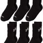 "NEW" Under Armour Youth Crew Socks 6 Pair(one Size Fits All)