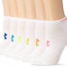 "NEW" Under Armour Womens No Show White/Neon Socks 6 Pair