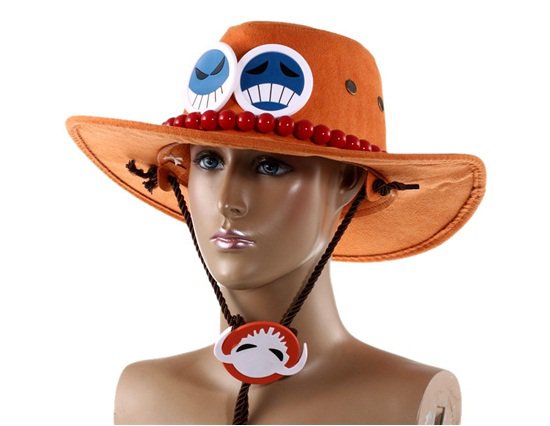 New One Piece Anime Portgas D Ace Leather Hat Cap Cosplay Costume Accessory