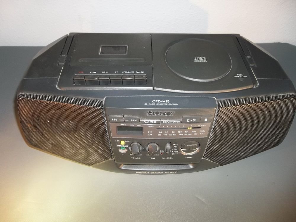 Sony Cfd V15 Portable Amfm Stereo Radio Boombox With Cd Player And Cassette Deck 1304