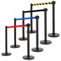 RETRACTABLE BELT STANCHION 36" TuffTex BLACK 78" 2 PCS SET