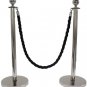CROWD CONTROL ROPE STANCHION SET 2 CROWN POSTS IN MIRROR S.S & 1 ROPE