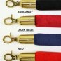 3 PCS ROPE STANCHION SET, TAPER TOP AND GOLD POLISH S.S. 12" FLAT BASE