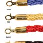 3 PCS ROPE STANCHION SET, TAPER TOP AND GOLD POLISH S.S. 12" FLAT BASE
