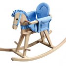 Fantasy Fields Hand Carved Safari Natural Rocking Horse with Blue Pad by alextoys