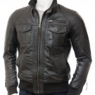 Mens Bomber Leather Jacket Special Original Leather Black