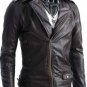Leather Jacket Mens Biker New Fashion Coat Brown/Black