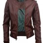 LEATHER JACKET FOR MENS FASHION BIKER JACKER BROWN/BLACK