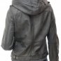Womens Black Leather Bomber Jacket