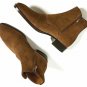 Handmade Men suede Leather Boots Mens Brown Three Buckle Fashion Ankle High Boot
