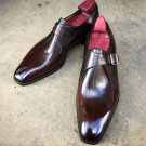 Handmade Brown Monk Leather Shoe, Dress Buckle Shoes, Dress Men Formal Shoes