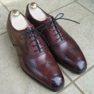 Handmade Leather Men Dress Shoes, Wingtip Shoes, Oxford Formal Shoe