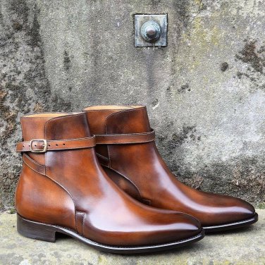 Jodhpurs Ankle Boot, Handmade Brown leather boots, Dress Formal Leather boots
