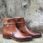 Jodhpurs Ankle Boot, Handmade Brown leather boots, Dress Formal Leather boots