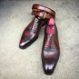 Handmade Brown Oxford Shoes, Wing Tip Formal Leather Dress Shoes, Men Shoes