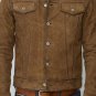 Men Motorbike Biker Scooter Brown Suede Western Leather Jacket FOR Men