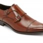 Handmade Tan Monk Shoes, Men Leather Shoes, Dress Shoes Cap Cap Toe Shoes