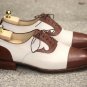 Handmade Men Spectator Shoes, Men Brown white Tuxedo Dress Formal Shoes For Mens