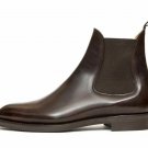 Chelsea Brown Leather Boots,Men Ankle High Casual Leather Boot, Jeans Boots