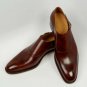 Handmade Monk Leather Shoes, Men Burgundy Formal Dress Trendy Single Strap Shoes