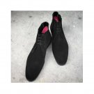 Handmade Chukka Boots, Suede Black Boots, Dress Formal Ankle Boots, Men Boots