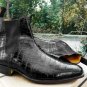 Alligator Chelsea Boots, Black Crocodile Chelsea Boot, Handmade Leather Boots