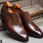 Men Handmade Derby Shoes, Brown Two Tone Leather Shoes, Dress Formal Shoe