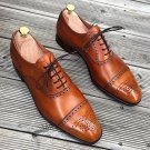 Oxford Brogues Cap Toe Shoes, Leather Shoes For Men, Handmade Leather Shoes