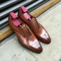 Leather Handmade Oxford Shoes Dress Men Brown Us Size Lace Up Dress Formal Shoes