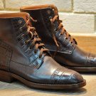 Handmade Men Boots Formal Alligator Crocodile Texture Leather, Brown ankle Boots