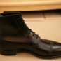Handmade Men's Ankle Dress Boot, Black Cap Toe Lace Up Ankle Leather Boots