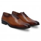 Handmade Oxford Brogue Men's Shoes Formal Leather Office Brown whole Cut Shoes