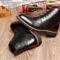 Handmade Black Ankle High Wing Tip Leather Sole Ankle High Boot Men Casual Boots