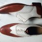Oxfords Shoes, Spectator wingtip Brown Shoes, Men's Handmade Leather Dress Shoes