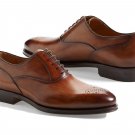 Handmade Wholecut Shoes, Mens Oxford Plain Toe Shoes, Dress Formal Leather Shoes