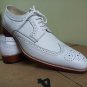 Handmade Brogue Oxford Leather Shoes white Casual Formal Classic Dress Shoes Men