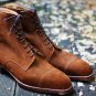 Handmade Ankle Brown Boots, Men Cap Toe Style Suede Leather Formal Dress Boots