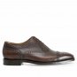 Men's Oxford Shoes, Handmade Brogue Cap Toe Leather Shoes, Brown Shoe Formal