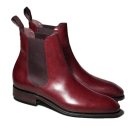 Burgundy Chelsea Leather Boot, Men Stylish Ankle High Formal Casual Denim Boots