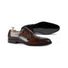 Handmade Handcrafted Double Monk Shoes Cap Toe Dress Formal Stylish Men Shoes