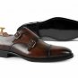 Handmade Handcrafted Double Monk Shoes Cap Toe Dress Formal Stylish Men Shoes