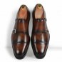 Handmade Handcrafted Double Monk Shoes Cap Toe Dress Formal Stylish Men Shoes