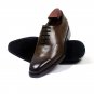 Handmade Oxford Coffee Brown shoes Calf Leather Formal Brogue Dress Men Shoes