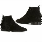 Handmade Spring Fringe Boot Chelsea Boots, Ankle Pointed Men Suede Leather Boots