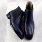 Handmade Navy Blue Chelsea Boot, Leather Casual Formal Dress Fashion Boots Men