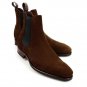 Handmade Chelsea Brown Suede Boots Ankle High Two Tone Leather Stylish Boots Men