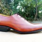 Handmade Oxford Formal Men Shoes, Leather Tan Shoes Wedding Shoes Whole Cut shoe