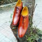 Handmade Oxford Formal Men Shoes, Leather Tan Shoes Wedding Shoes Whole Cut shoe