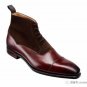 Men's Burgundy Ankle Boots, Two Tone Boots, Handmade Chelsea Lace up Dress Boots