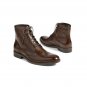 Dark Brown wing Tip Leather Boots, Men's Ankle High Brogue Leather Boots